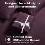 100% Cotton Flannel Sheets Set - Solid Deep Pocket Bed Sheet Set