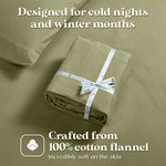 100% Cotton Flannel Sheets Set - Solid Deep Pocket Bed Sheet Set