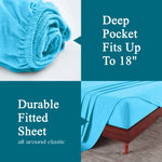 100% Cotton Flannel Sheets Set - Solid Deep Pocket Bed Sheet Set