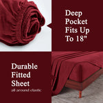 100% Cotton Flannel Sheets Set - Solid Deep Pocket Bed Sheet Set