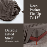 100% Cotton Flannel Sheets Set - Solid Deep Pocket Bed Sheet Set