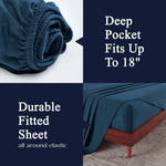 100% Cotton Flannel Sheets Set - Solid Deep Pocket Bed Sheet Set