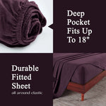 100% Cotton Flannel Sheets Set - Solid Deep Pocket Bed Sheet Set