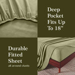100% Cotton Flannel Sheets Set - Solid Deep Pocket Bed Sheet Set