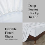 100% Cotton Flannel Sheets Set - Solid Deep Pocket Bed Sheet Set