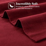 100% Cotton Flannel Sheets Set - Solid Deep Pocket Bed Sheet Set