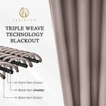 Solid Room Darkening Rod Pocket Blackout Curtain Panels, Set of 2