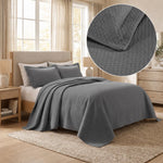 Lightweight Cotton Bedspread Sets 3-Piece Diamond Jacquard Matelassé