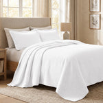 Lightweight Cotton Bedspread Sets 3-Piece Diamond Jacquard Matelassé