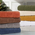 Superior Napa Zero Twist Cotton Solid Waffle Honeycomb Hand Towel Set of 6