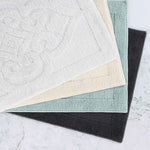 Myra Medallion Textured Machine Washable Bath Rugs, Set of 2