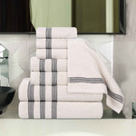 Superior Brea Zero Twist Cotton Ribbed Geometric 8 Piece Towel Set