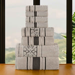 Superior Zero Twist Cotton Solid and Jacquard Floral 8 Piece Towel Set