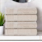 4 Piece Cotton Bath Towel Set Highly Absorbent Quick Dry Eco Friendly