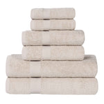 Superior 6 Piece Cotton Eco-Friendly Soft Absorbent Towel Set