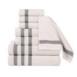 Superior Brea Zero Twist Cotton Ribbed Geometric 8 Piece Towel Set
