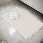 Superior Nora Cotton Thick Solid Checkered Washable Bath Mat Set of 2