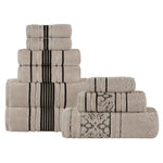 Zero-Twist Cotton Jacquard Towel Set 9 Piece - Sadie