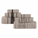 Superior Zero Twist Cotton Solid and Jacquard Floral 6 Piece Towel Set