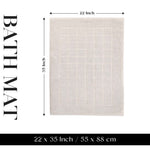 Superior Nora Cotton Thick Solid Checkered Washable Bath Mat Set of 2