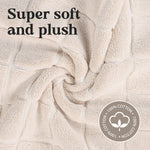Superior Nora Cotton Thick Solid Checkered Washable Bath Mat Set of 2