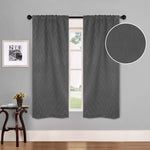 Blackout Window Curtains Zuri Textured Waves Room Darkening Set of 2