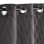 Blackout Window Curtains Zuri Textured Waves Room Darkening Set of 2