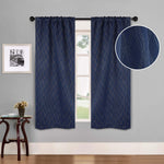 Blackout Window Curtains Zuri Textured Waves Room Darkening Set of 2