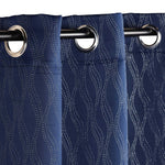 Blackout Window Curtains Zuri Textured Waves Room Darkening Set of 2