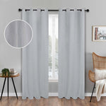 Blackout Window Curtains Zuri Textured Waves Room Darkening Set of 2
