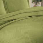 Lightweight Cotton Bedspread Sets 3-Piece Geometric Fret Jacquard Matelassé
