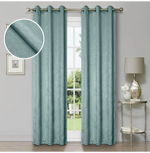 Blackout Window Curtains Wave Geometric Room Darkening Washable Set of 2
