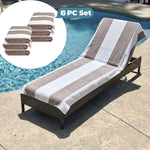 Superior Cabana Striped Cotton Chaise Lounge Chair Cover Set