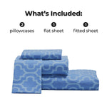 100% Cotton Flannel Bed Sheet Set Trellis Deep Pocket