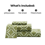 100% Cotton Flannel Bed Sheet Set Trellis Deep Pocket