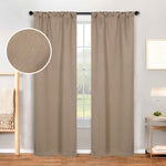 Blackout Window Curtains Zuri Textured Waves Room Darkening Set of 2