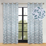 Leaves Room Darkening Washable Blackout Curtain Panels, Set of 2
