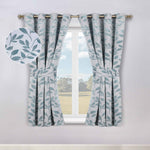 Blackout Window Curtains Leaves Pattern Room Darkening Set of 2