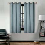 Room Darkening Blackout Curtains Linen Pattern Washable Set of 2