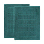Superior Nora Cotton Thick Solid Checkered Washable Bath Mat Set of 2