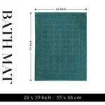 Superior Nora Cotton Thick Solid Checkered Washable Bath Mat Set of 2