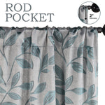 Leaves Room Darkening Washable Blackout Curtain Panels, Set of 2