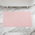 Superior Nora Cotton Thick Solid Checkered Washable Bath Mat Set of 2