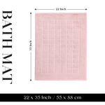 Superior Nora Cotton Thick Solid Checkered Washable Bath Mat Set of 2