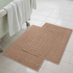 Superior Nora Cotton Thick Solid Checkered Washable Bath Mat Set of 2