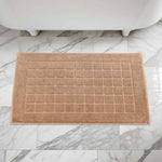 Superior Nora Cotton Thick Solid Checkered Washable Bath Mat Set of 2