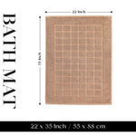 Superior Nora Cotton Thick Solid Checkered Washable Bath Mat Set of 2