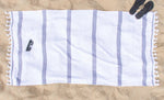 Tropical Cabana Stripe Fouta Cotton Beach Towel Set of 2 Piece