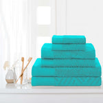 6 Piece Egyptian Cotton Basketweave Towel Set