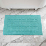 Superior Nora Cotton Thick Solid Checkered Washable Bath Mat Set of 2